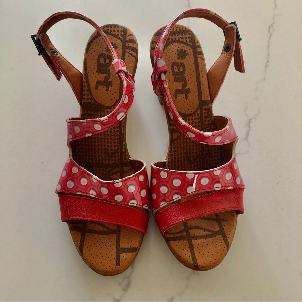 Art Strappy Patterned Heels